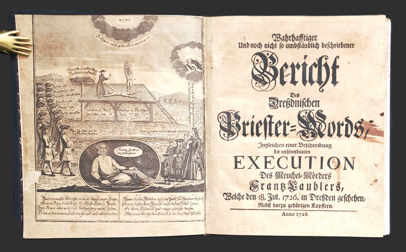 Lot 2100, Auction 126, Schlegel, Ernst Friedrich, Wahrhafftiger Bericht des Dreßdnischen Priester-Mords