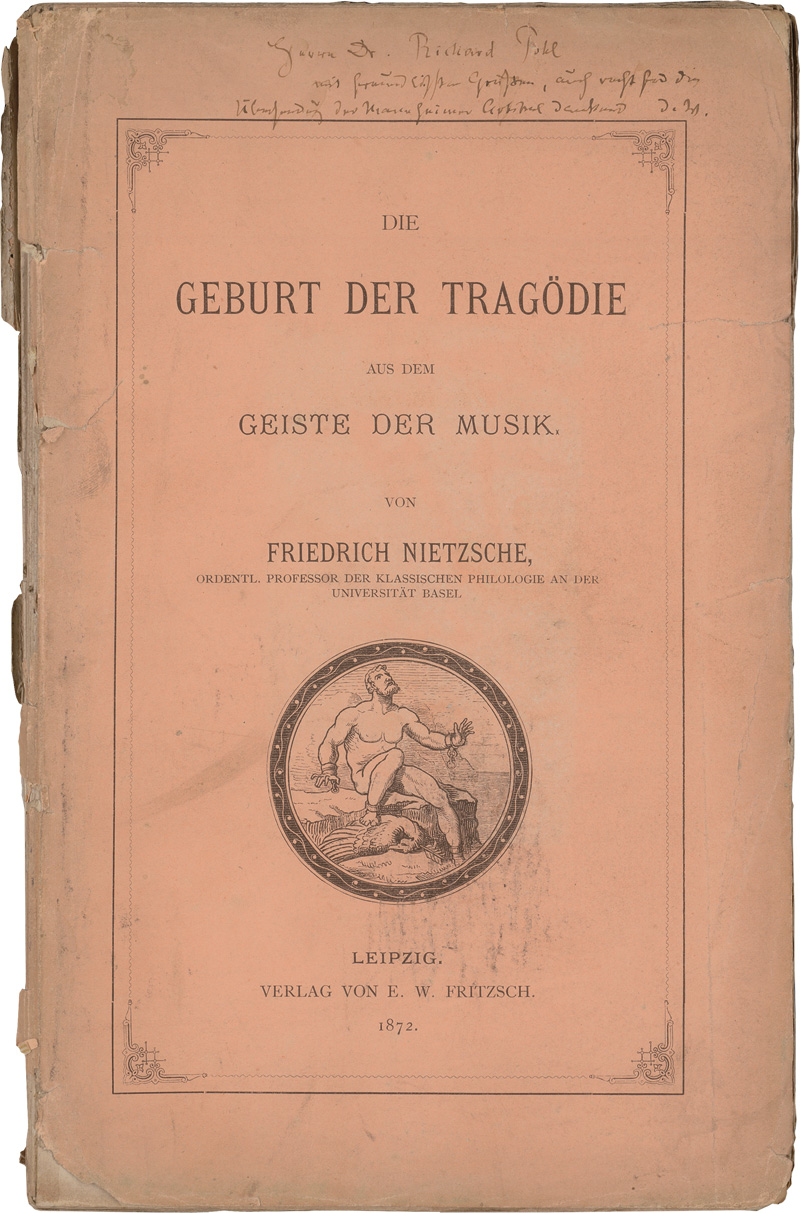 Lot 2127, Auction  126, Nietzsche, Friedrich, Die Geburt der Tragödie. Leipzig, E. W. Fritzsch, 1872. - Erste Ausgabe