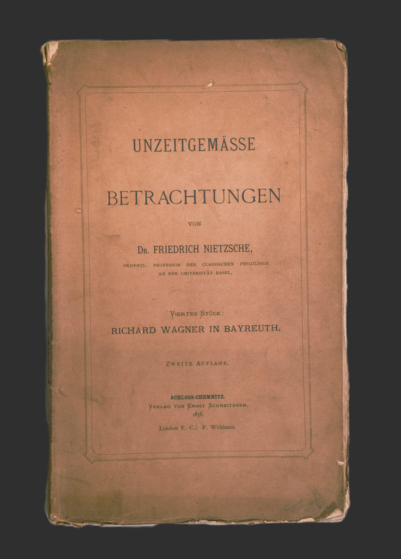 Lot 2129, Auction 126, Nietzsche, Friedrich, Unzeitgemässe Betrachtungen. Viertes Stück: Richard Wagner in Bayreuth