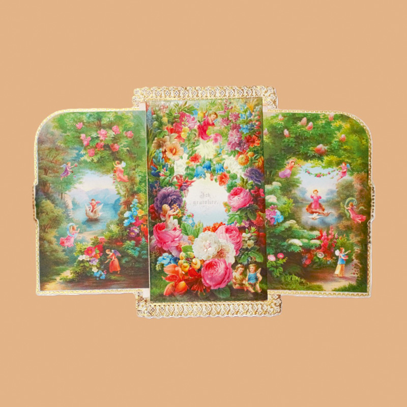 Lot 2150, Auction 126, Zugbillet und Ich gratuliere, Chromolithographie mit Goldrahmen