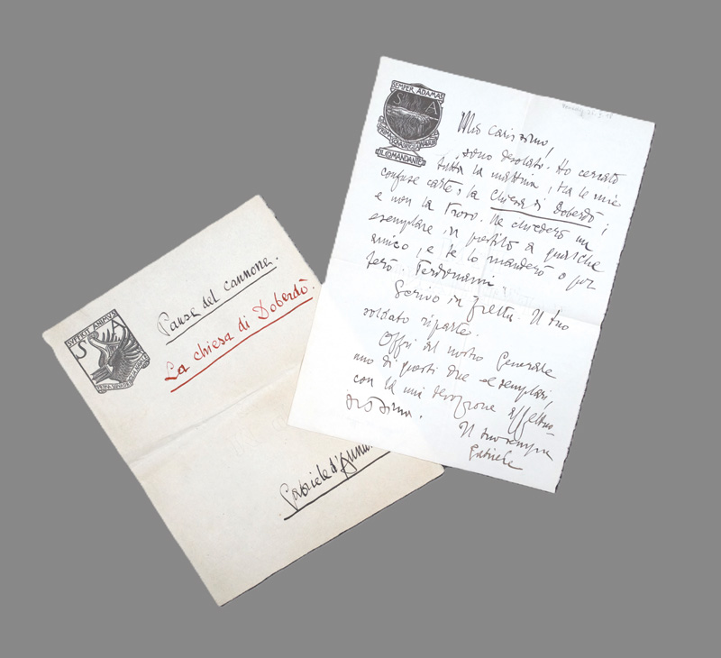 Lot 2501, Auction 126, Annunzio, Gabriele d', Brief mit Beilagen an Leutnant Antonio Cippico. 1918