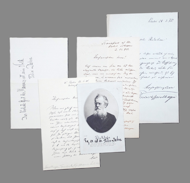 Lot 2514, Auction 126, Dahn, Felix, Signiertes Porträtfoto mit 4 Beilagen. 1875-1905