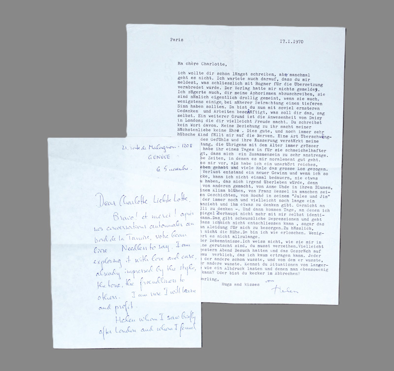 Lot 2530, Auction 126, Hessel, Helen, Brief an Charlotte Wolff. Mit Beigabe. 1970
