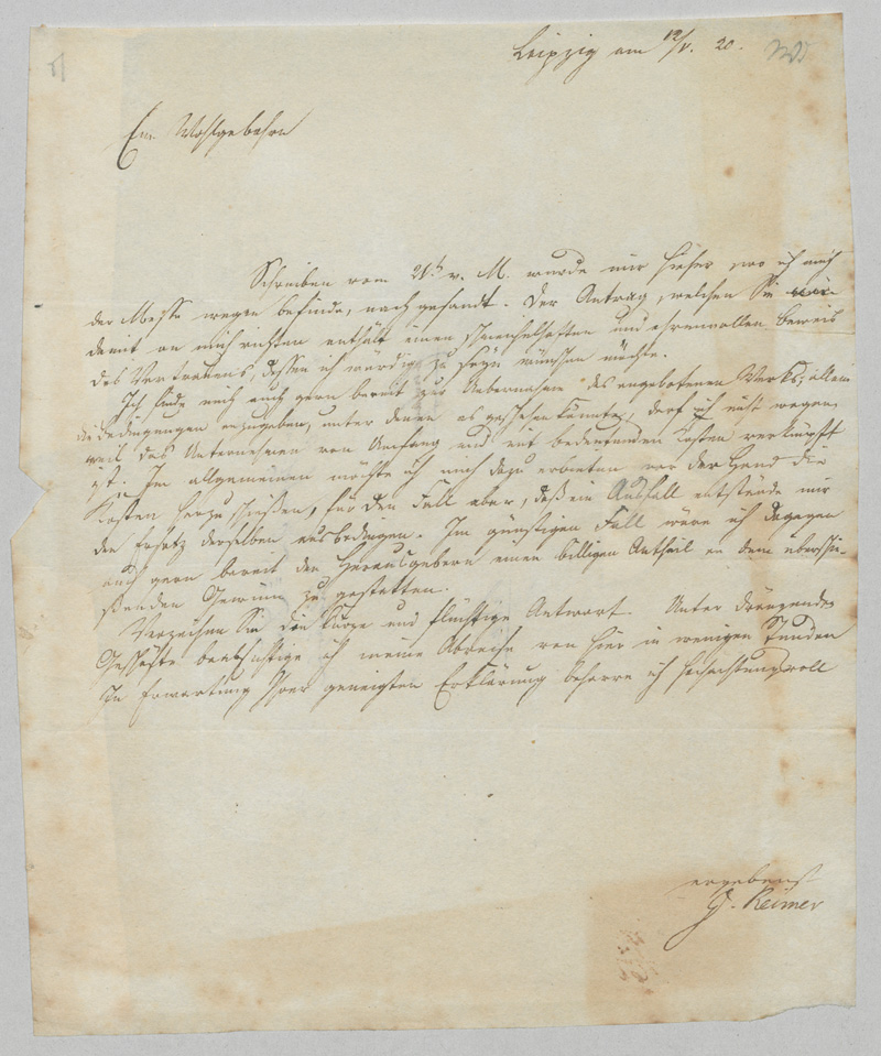 Lot 2537, Auction 126, Reimer, Georg, 2 eigenhändige Briefe an Wilhelm Dorow in Bonn. 1820-1821