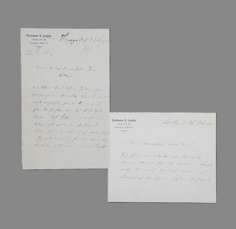 Lot 2562, Auction 126, Leyden, Ernst von, 2 Briefe. Um 1888.