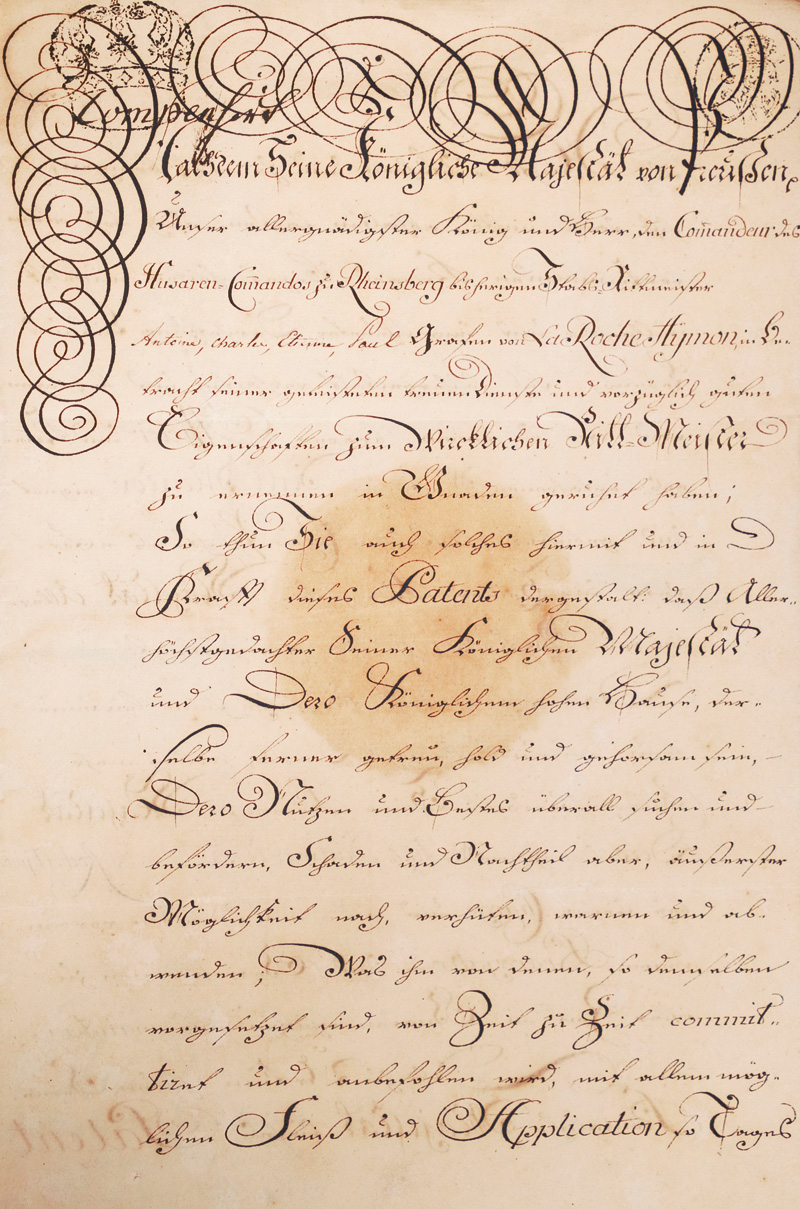 Lot 2582, Auction 126, Friedrich Wilhelm III., König von Preußen, Patent als Wirklicher Rittmeister. 1801