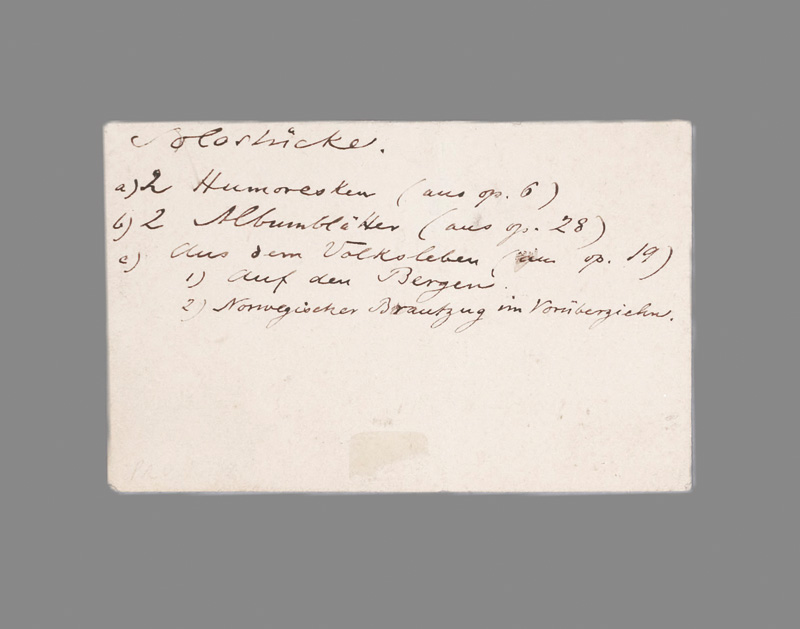 Lot 2625, Auction 126, Grieg, Edvard, Beschriftete Visitenkarte. Nach 1871