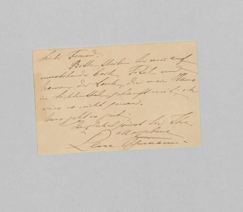 Lot 2634, Auction 126, Schumann, Clara, Postkarte nach Baden-Baden. 1889