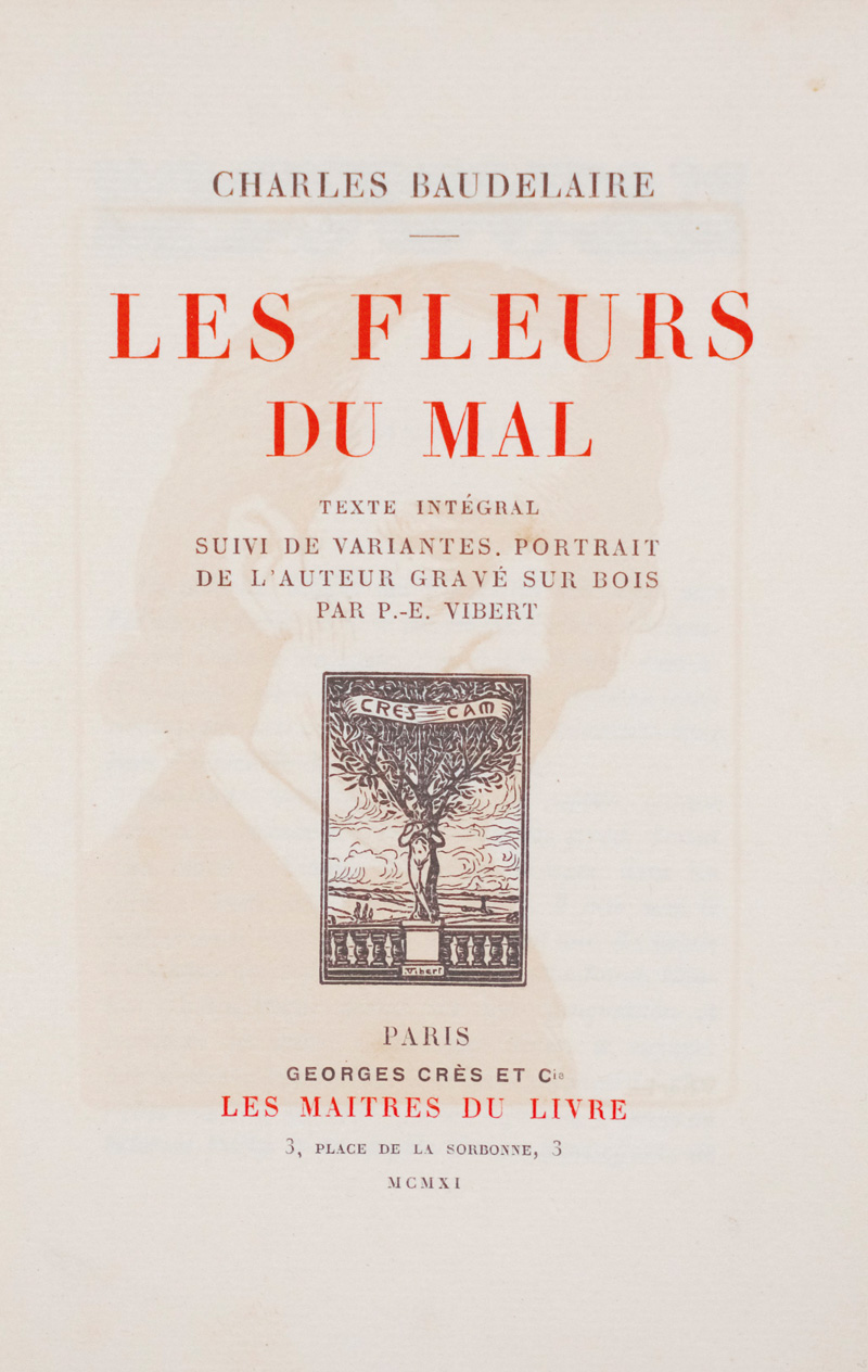 Lot 3014, Auction 126, Baudelaire, Charles, Les Fleurs du Mal
