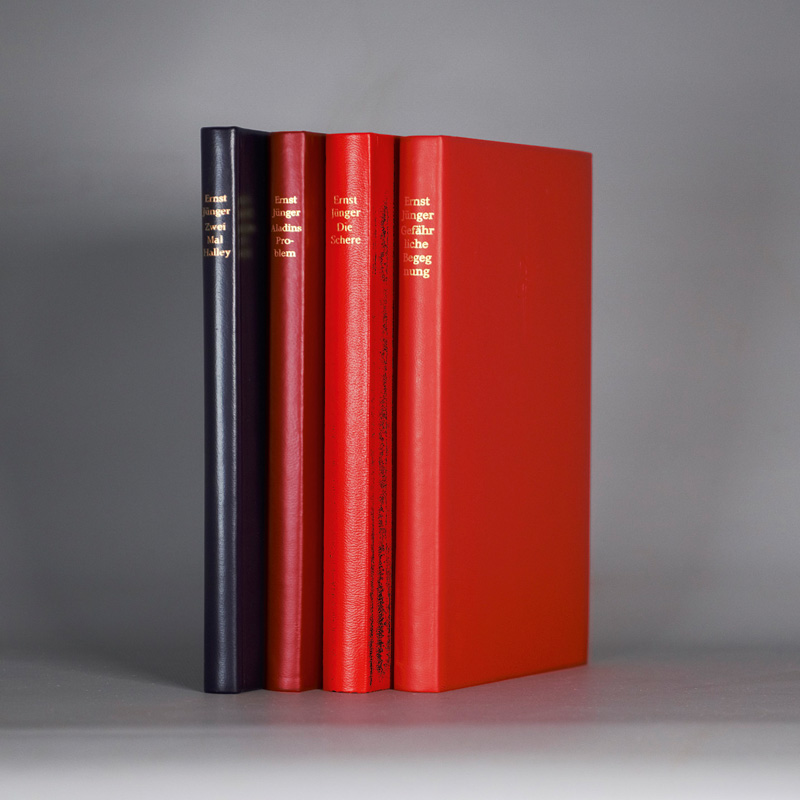 Lot 3251, Auction 126, Jünger, Ernst, Konvolut von 4 Werken in signierten und numm. Ganzlederausgaben. Stuttgart 1966-1990