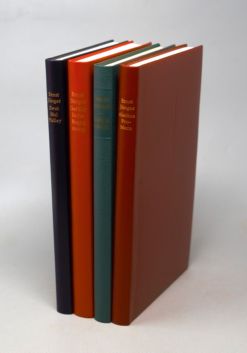Lot 3252, Auction 126, Jünger, Ernst, Konvolut von 5 Werken in signierten und numm. Ganzlederausgaben. Stuttgart 1966-1990