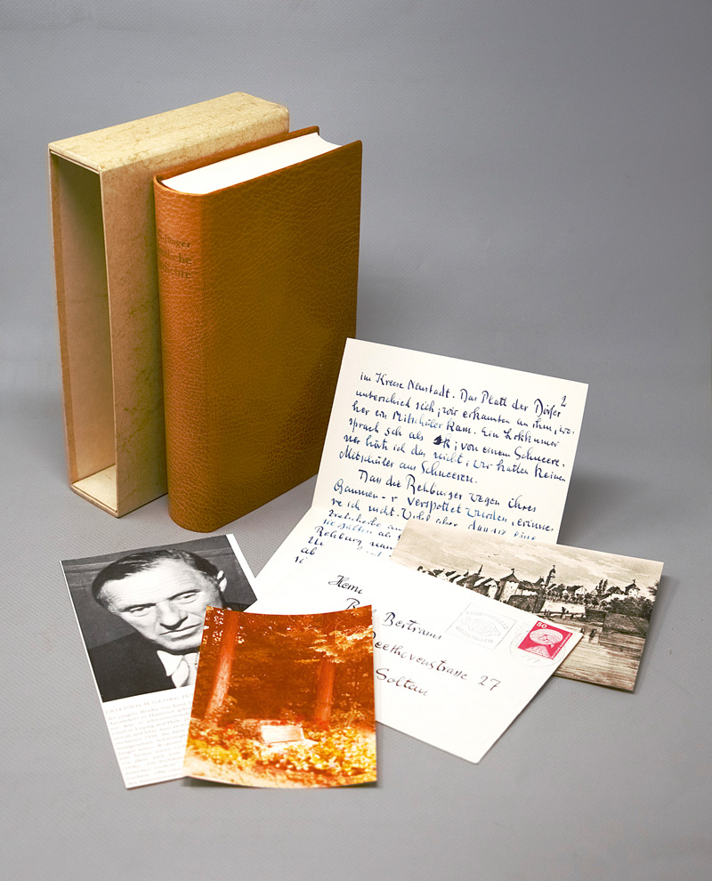 Lot 3255, Auction 126, Jünger, Friedrich Georg, Sämtliche Gedichte. Mit Farblithographie von G. Santomaso. St. Gallen 1974. - Widmungsexemplar. - 100 sign. Exemplare