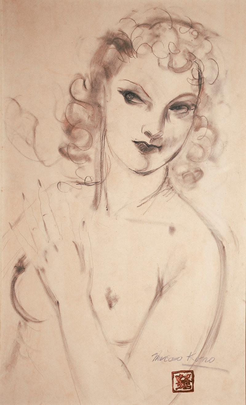 Lot 3283, Auction  126, Kono, Micao, Portrait einer Frau. Signierte Original-Zeichnung 