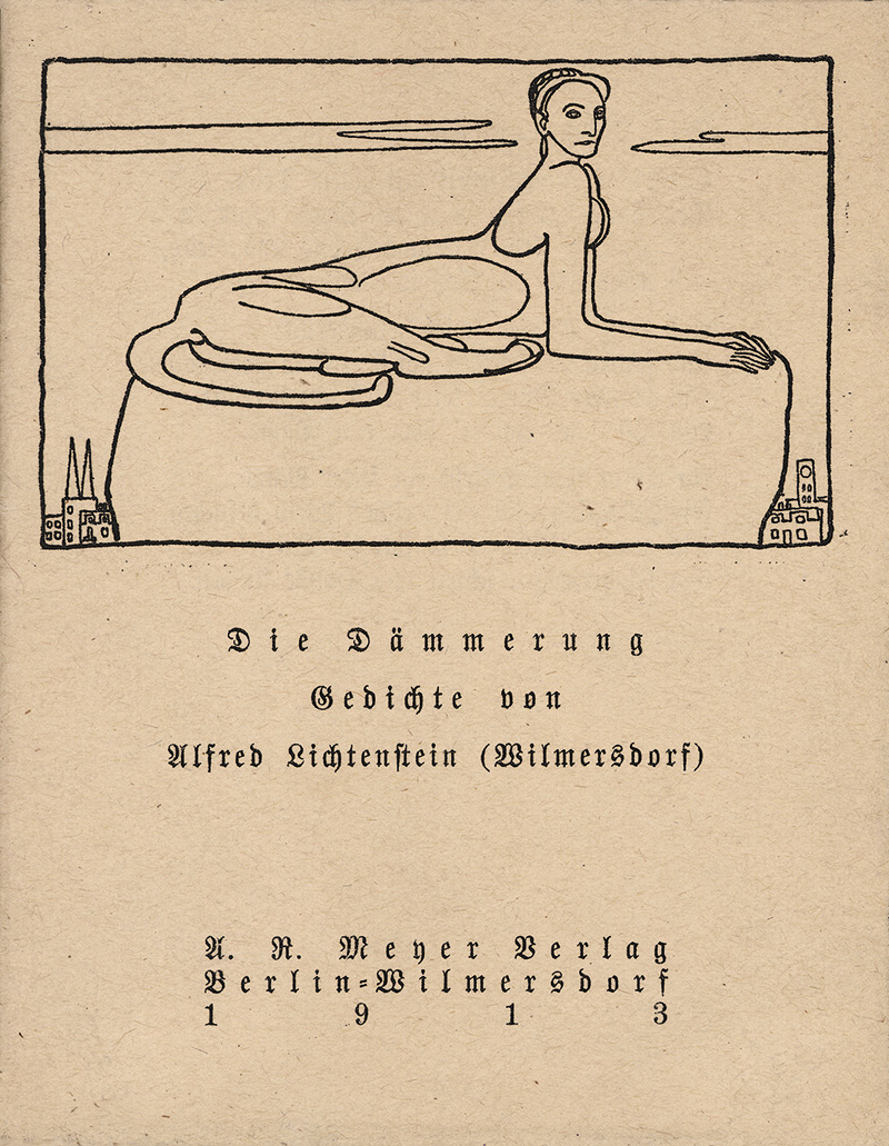 Lot 3302, Auction 126, Lichtenstein, Alfred, Die Dämmerung. Mit Umschlagzeichnung von R. Scheibe. Berlin 1913