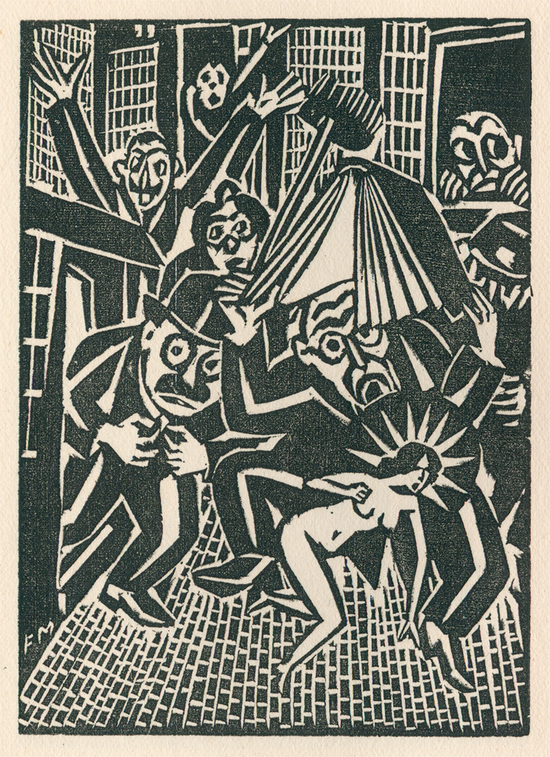Lot 3309, Auction 126, Masereel, Frans, Idée. Sa naissance, sa vie, sa mort. Mit 83 Original-Holzschnitten. Paris 1920. - 800 sign. Exemplare