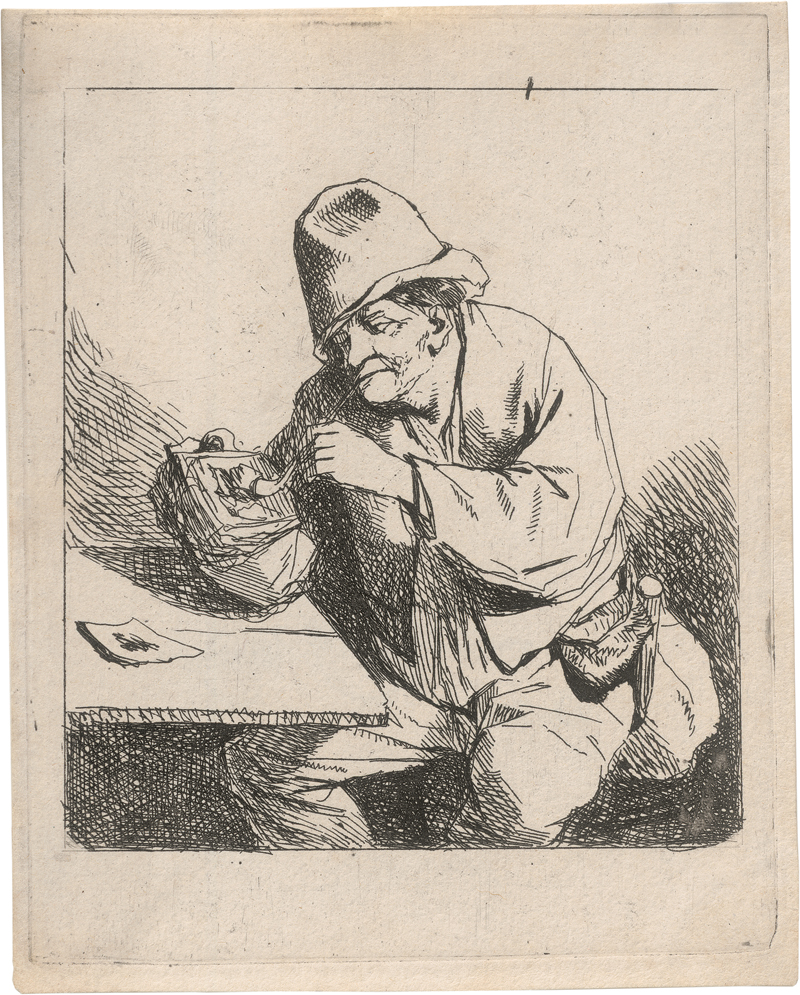 Lot 5015, Auction 126, Bega, Cornelis, Bauer seine Pfeife anzündend