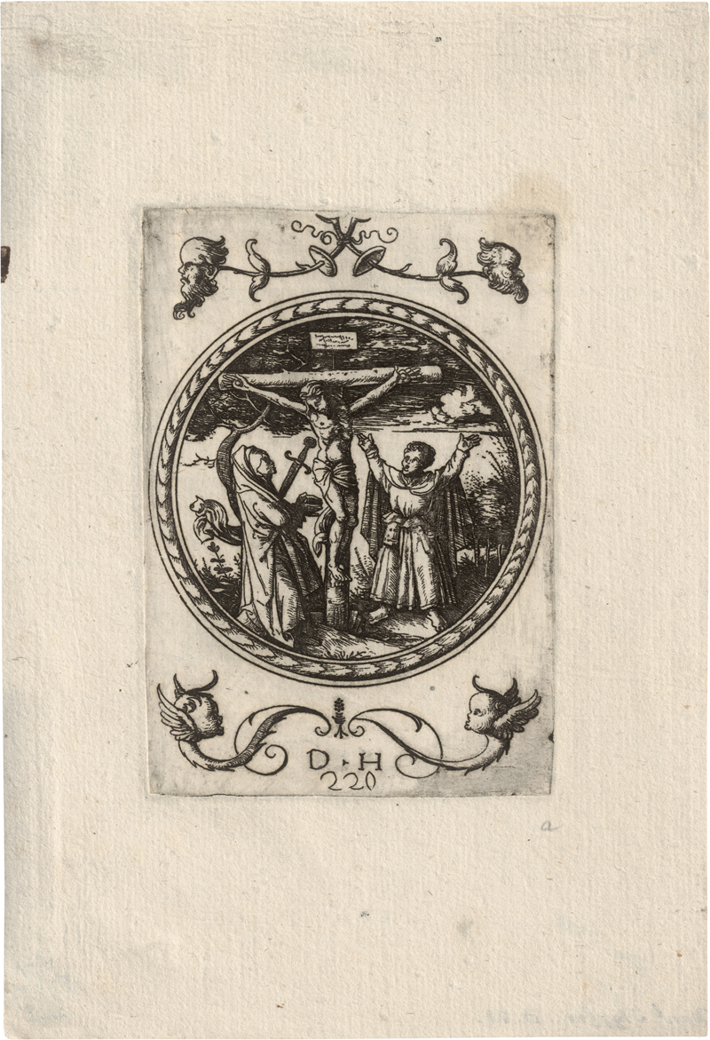 Lot 5143, Auction 126, Hopfer, Daniel, Christus am Kreuz mit Maria und Johannes, in einem Tondo