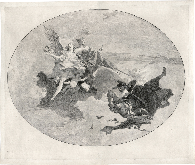 Lot 5332, Auction 126, Tiepolo, Giovanni Domenico, Die Kraft und die Weisheit verjagen die Unwissenheit