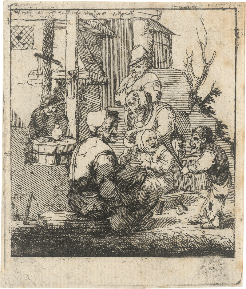 Lot 5529, Auction  126, Dassonville, Jacques, Sechs zerlumpte Bauern vor dem Wirtshaus