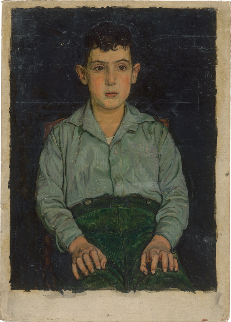Lot 6224, Auction 126, Deutsch, um 1920. Bildnis eines Knaben im grünen Hemd