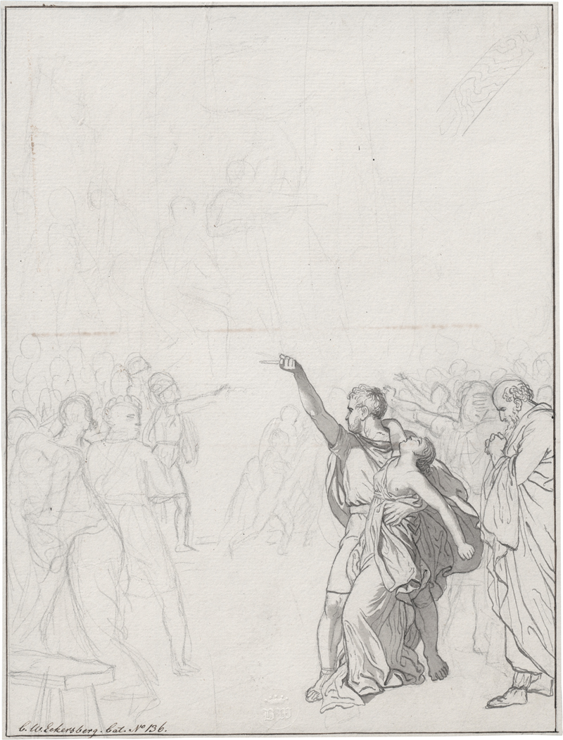 Lot 6616, Auction 126, Eckersberg, Christoffer Wilhelm, Virginia wird von ihrem Vater getötet, um sie vor den Avancen von Appius Claudius zu bewahren