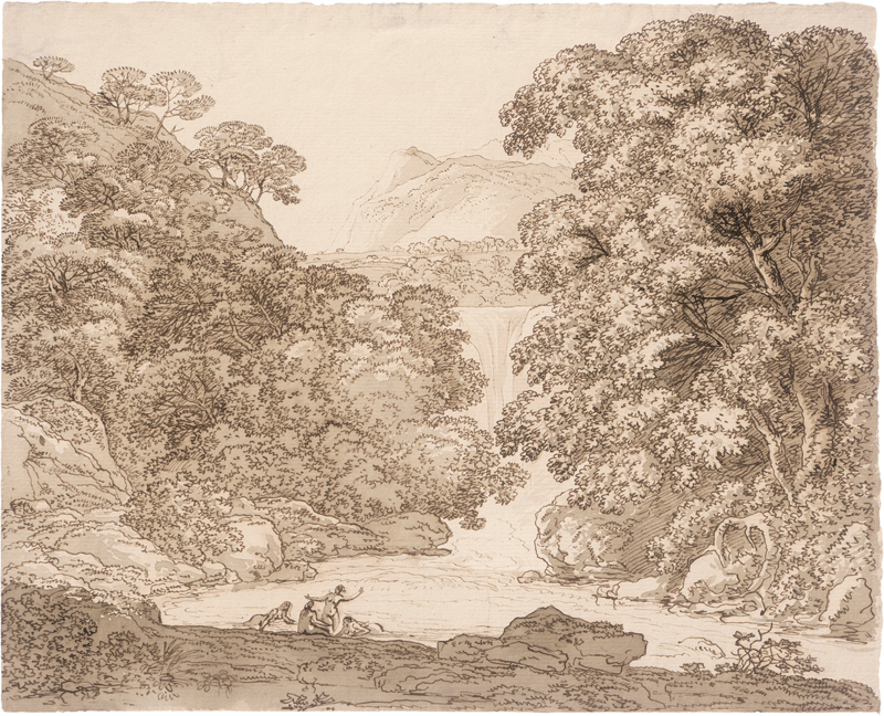 Lot 6671, Auction 126, Kobell, Franz, Klassische Landschaft mit badenden Frauen in einem Waldsee