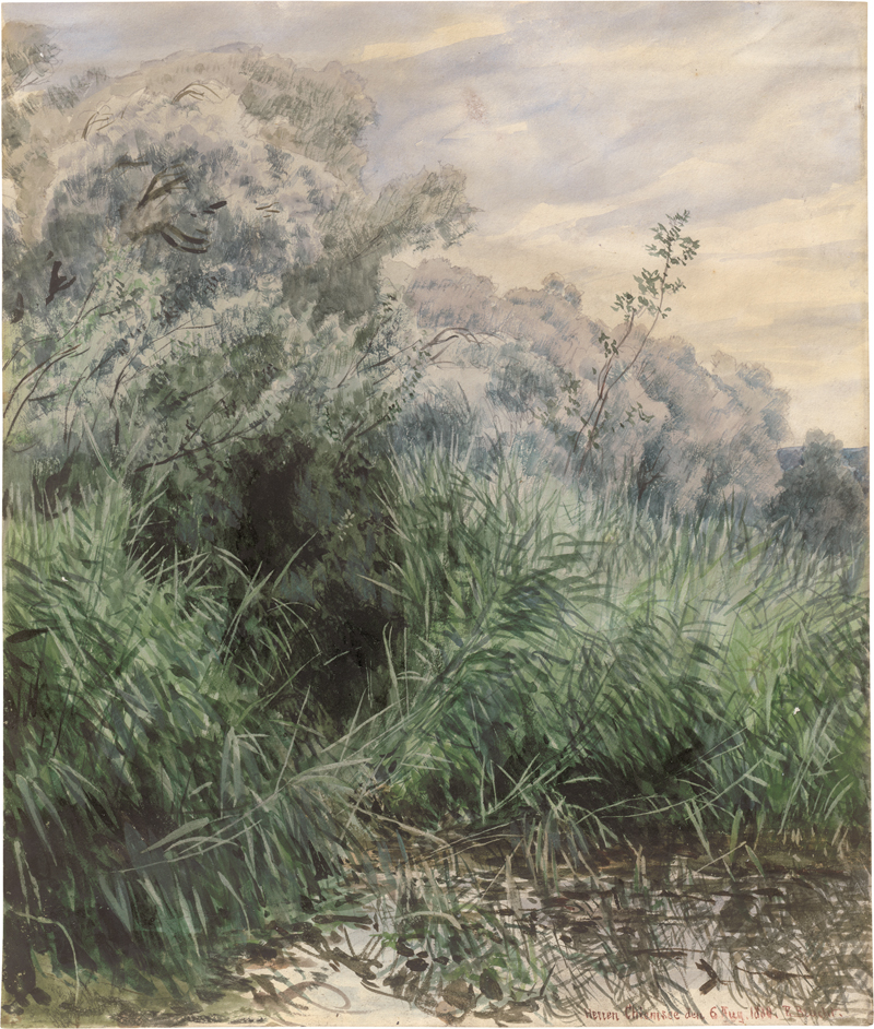 Lot 6689, Auction  126, Bracht, Eugen, "Herren Chiemsee": Schilfbewachsenes Ufer
