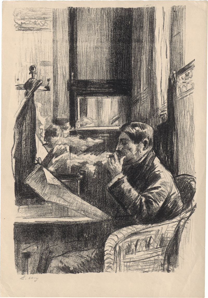 Lot 8288, Auction 126, Ury, Lesser, Rauchender Herr im Kaffee I